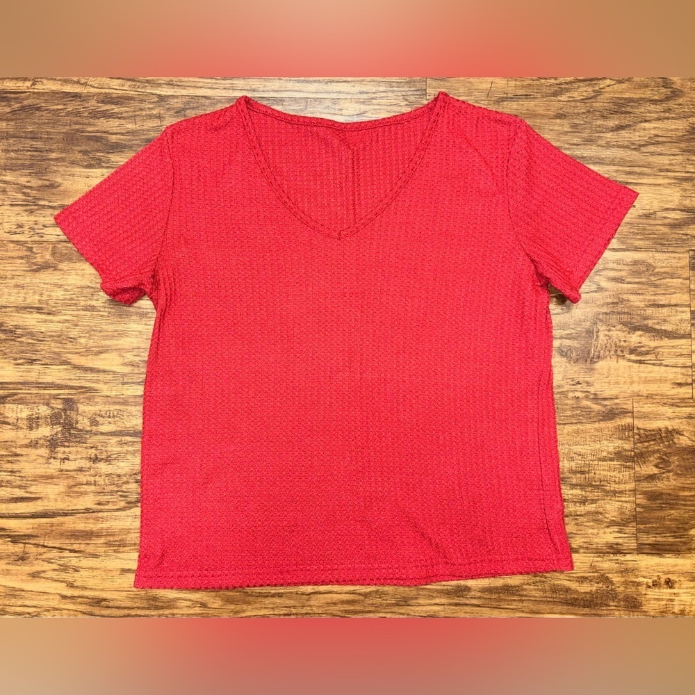 SHEIN Waffle Knit Tee Size Medium